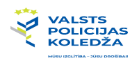 Valsts policijas koledžas logo. Mūsu izglītība- Jūsu drošībai!