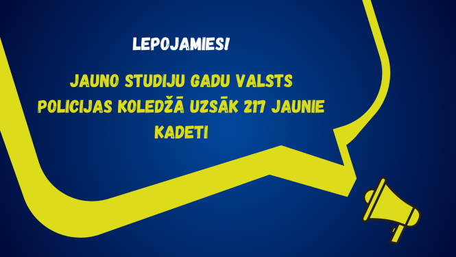 Lepojamies! Jauno studiju gadu Valsts policijas koledžā uzsāk 217 jaunie kadeti