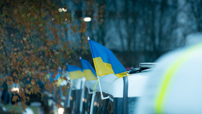 VP ziedoto transportlīdzekļu konvojs uz Ukrainu