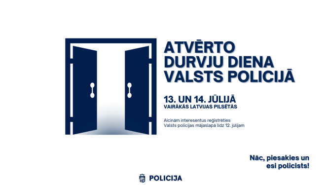 2023. gada 13. un 14. jūlijā notiks Valsts policijas Atvērto durvju dienas