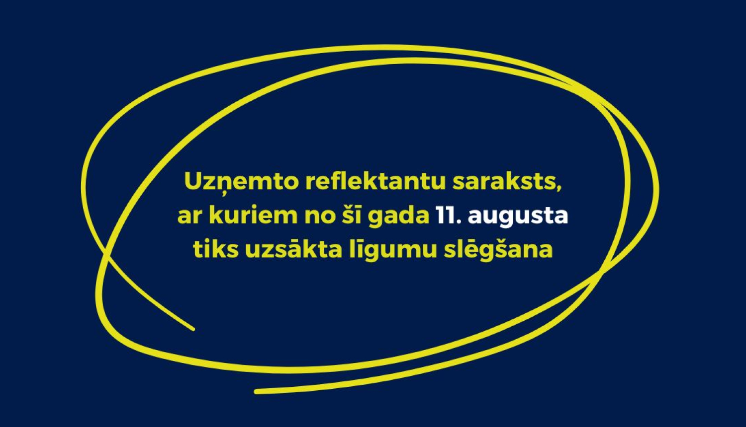 Uzņemto reflektantu saraksts, ar kuriem no šī gada 11. augusta tiks uzsākta līgumu slēgšana